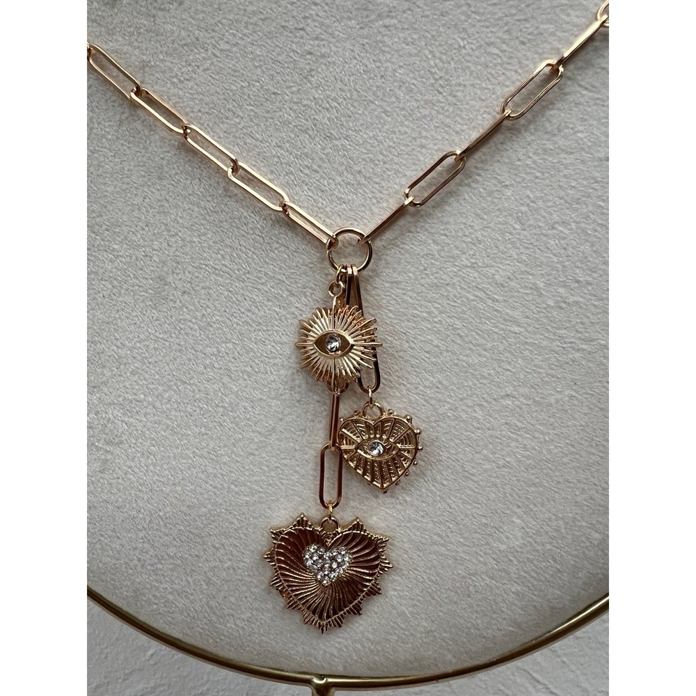 NEW  Fashion Y-Shaped Necklace With Cubic Zirconia‎ Heart Pendant For Women - Picture 4 of 8